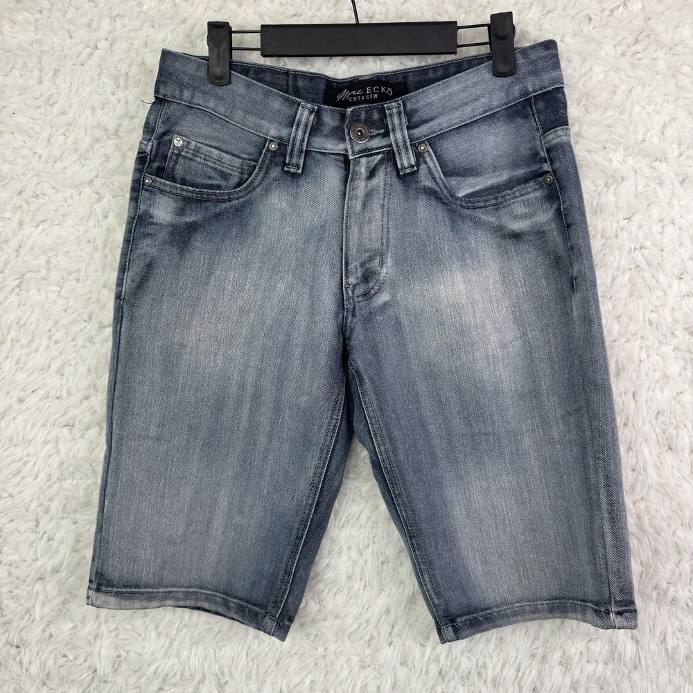 Marc Ecko Cut & Sew Mens Shorts Size 30 Blue‎ Denim Distressed Wash Y2K
